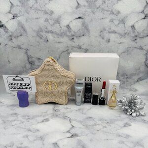 Dior Beauty Gift Set-Gold Star Pouch,J’adore EDP,OX-C Serum,Lips-4pc-BOXED-NEW